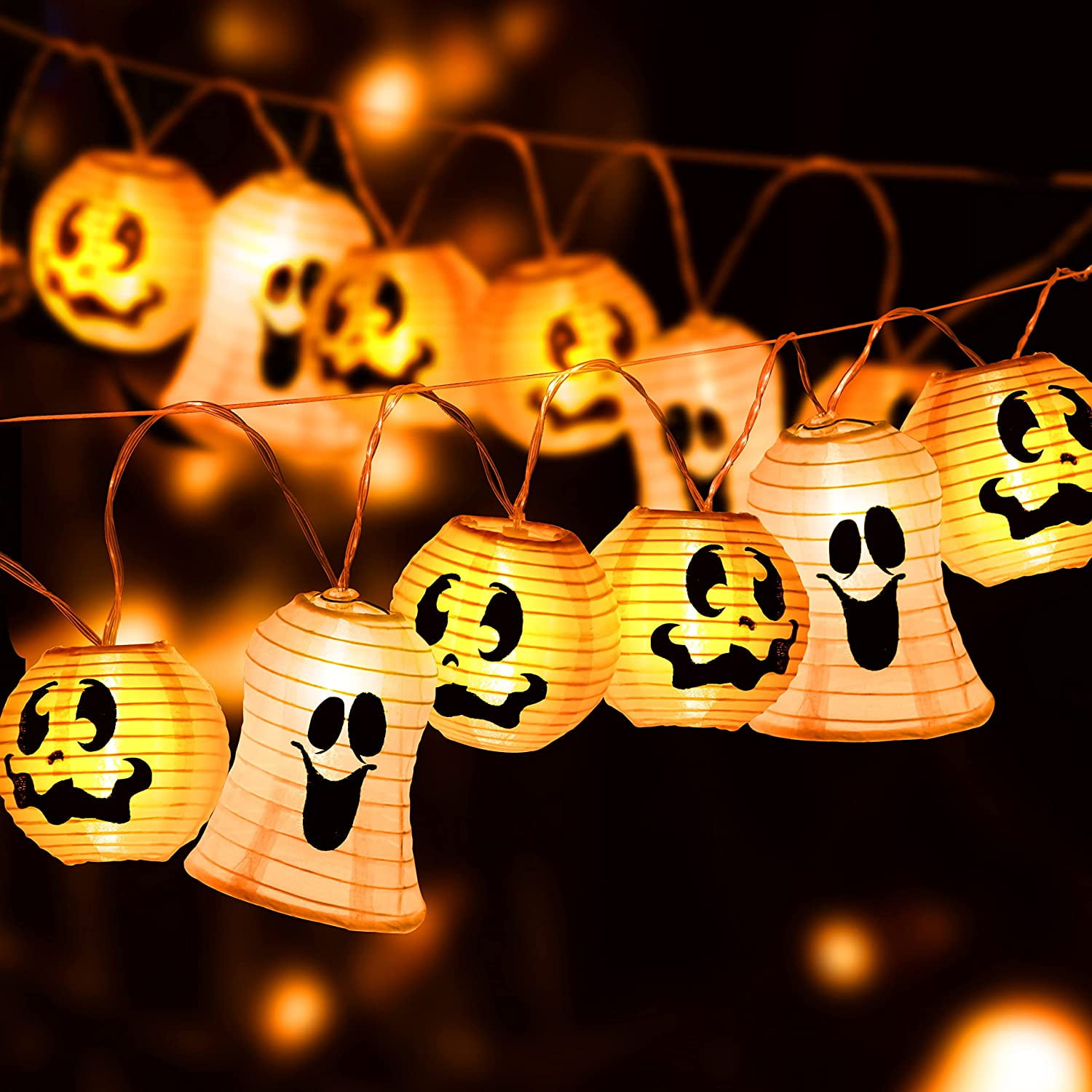 JOYIN 10 Ft 12 LED Halloween String Lights, Light Up Orange Halloween