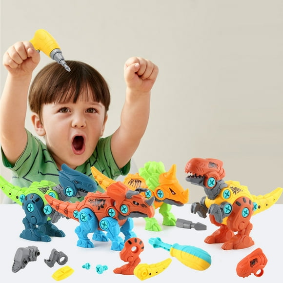 Pisexur Baby Toys Big Size Take Dinosaur Toys Learning Educational Toy Building Sets With Drill And 4 Dinosaurs Christmas Birthday Gifts For Boys And Girls
