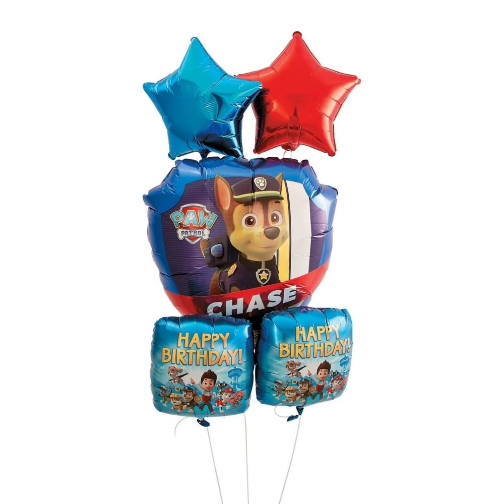 Nickelodeon BOY Paw Patrol CHASE & Friends Party Favor 5CT Foil Balloon Bouquet