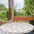 thumbnail image 2 of Ambesonne Flamingo Fitted Round Tablecloth, Wild Nature Exotic Bird, 45"- 56" Diameter, Redwood Pearl Coral, 2 of 5
