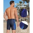 thumbnail image 3 of Charmo Men's Thight Swimming Shorts Quick Dry Athletic Swim Trunks High Waisted Swimsuit Bottoms, 3 of 8