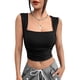 thumbnail image 1 of Top corto sin mangas para mujer, camiseta sin mangas fruncida, elegante, informal, a la moda, para oficina, trabajo y citas, 1 of 7