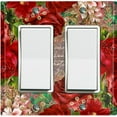 thumbnail image 1 of Metal Light Switch Plate Cover Elegant Red Floral Nature Scripture Damask FLW085, 1 of 13