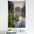 thumbnail image 1 of Forest Tapestry, Lake in Natura Reserve Springendal Netherlands Foggy Morning in Woods Ecology, Fabric Wall Hanging Decor for Bedroom Living Room Dorm, 5 Sizes, Green Purplegrey, by Ambesonne, 1 of 1