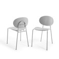 thumbnail image 1 of Side Dining Chair, Set of 2, Plastic, Metal Steel, Grey Gray, Modern Contemporary Urban Design, Kitchen Room Cafe Bistro Restaurant Hospitality, 1 of 10