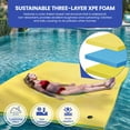 thumbnail image 4 of ModFusion Large Yellow Floating Water Mat, 3 layer, 9x6 feet XPE Foam Swimming Pool Pad, for Lakes or River, 4 of 7