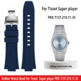 thumbnail image 2 of Correa de reloj deportiva de silicona resistente al agua de 24 mm y 11 mm para Tissot 1853 Super player PRX T137.210.11.35, correa de reloj de goma, interfaz masculina, 2 of 5