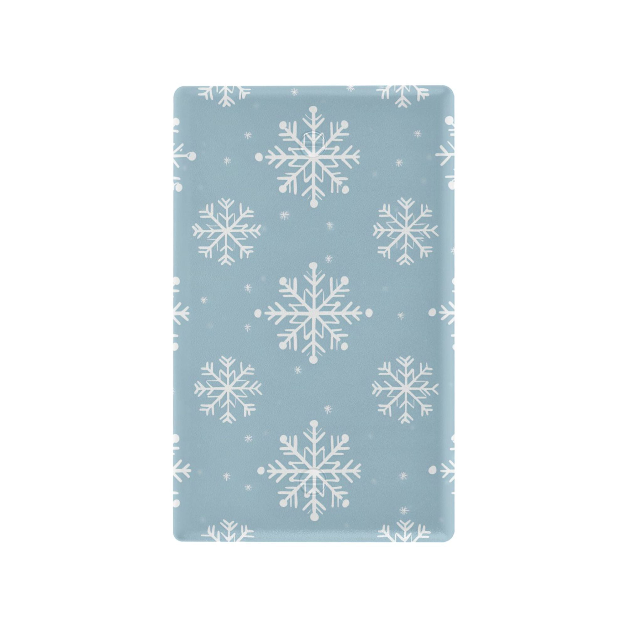 Yayeee Blank Wall Plate Cover 1-Gang 4.5"x2.7" Home Unused Decorative Outlet, Gray Snowflake