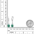 thumbnail image 2 of Gem Stone King 925 Sterling Silver Green Malachite and White Moissanite Dangle Earrings for Women with Lab Grown Diamond (5.49 Cttw, Oval 9X7MM), 2 of 3