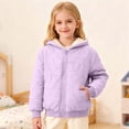 thumbnail image 2 of Curuila Child Toddler Girls Coat With Zipper Long Sleeve Solid Color Hooded Fleece Jacket For Girls Winter Warm Fashionable Outerwear Size 13-14 Years, 2 of 7