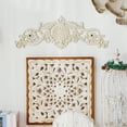 thumbnail image 4 of Sungmor Decoración pared hierro fundido estilo antiguo; placa metálica con arabescos y flores para hogar/jardín, repisa de chimenea y acento para muebles; 17.5" y acabado blanco vintage, 4 of 7