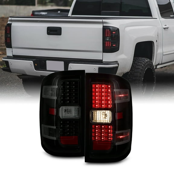 AKKON - For 2015-2018 Chevy Silverado | 15-18 GMC Sierra LH & RH Black Smoke Replacement Tail Lights Tail Lamps Pair