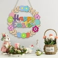thumbnail image 5 of Easter Decoration Door Hanging, 10.6" Wooden Wreath Pendant for Front Porch and Holiday Decor, Seasonal Welcome Sign, 5 of 6