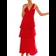 thumbnail image 1 of Vestidos de Dama de de Escalonada para Mujer, Vestidos de Noche Formales con Volantes, Largos y Plisados. Rojo L, 1 of 10