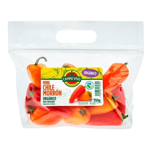Chile morrón orgánico Campo Vivo mini 350 g