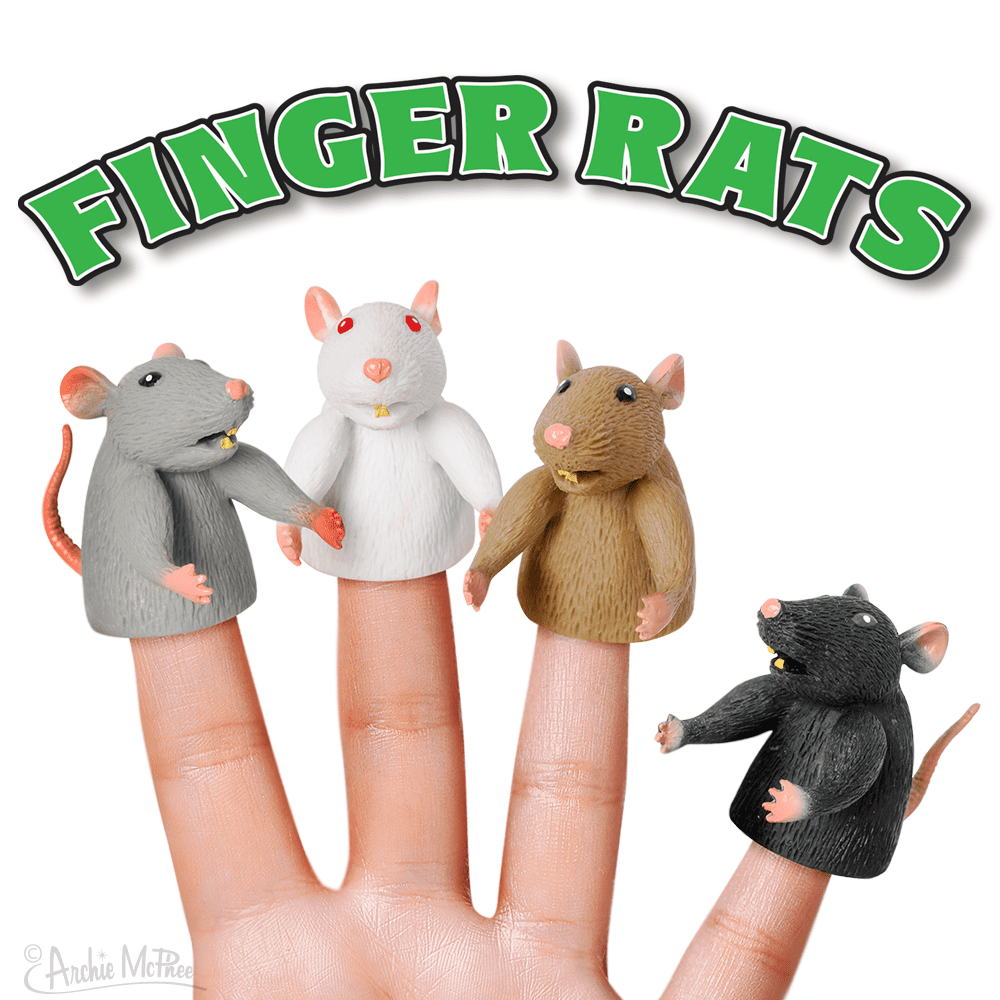 FINGER SQUIRRELS 4 Piece Set Finger Puppets Archie McPhee