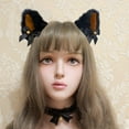 thumbnail image 4 of Diadema con orejas de gato peludas de felpa para Cosplay para niña, gorro con orejas bonitas, accesorio de disfraz, 4 of 8