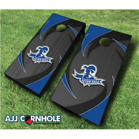 AJJCornhole 110-SetonHallSwoosh Seton Hall Pirates Swoosh Theme Cornhole Set with Bags - 8 x 24 x 48 in.