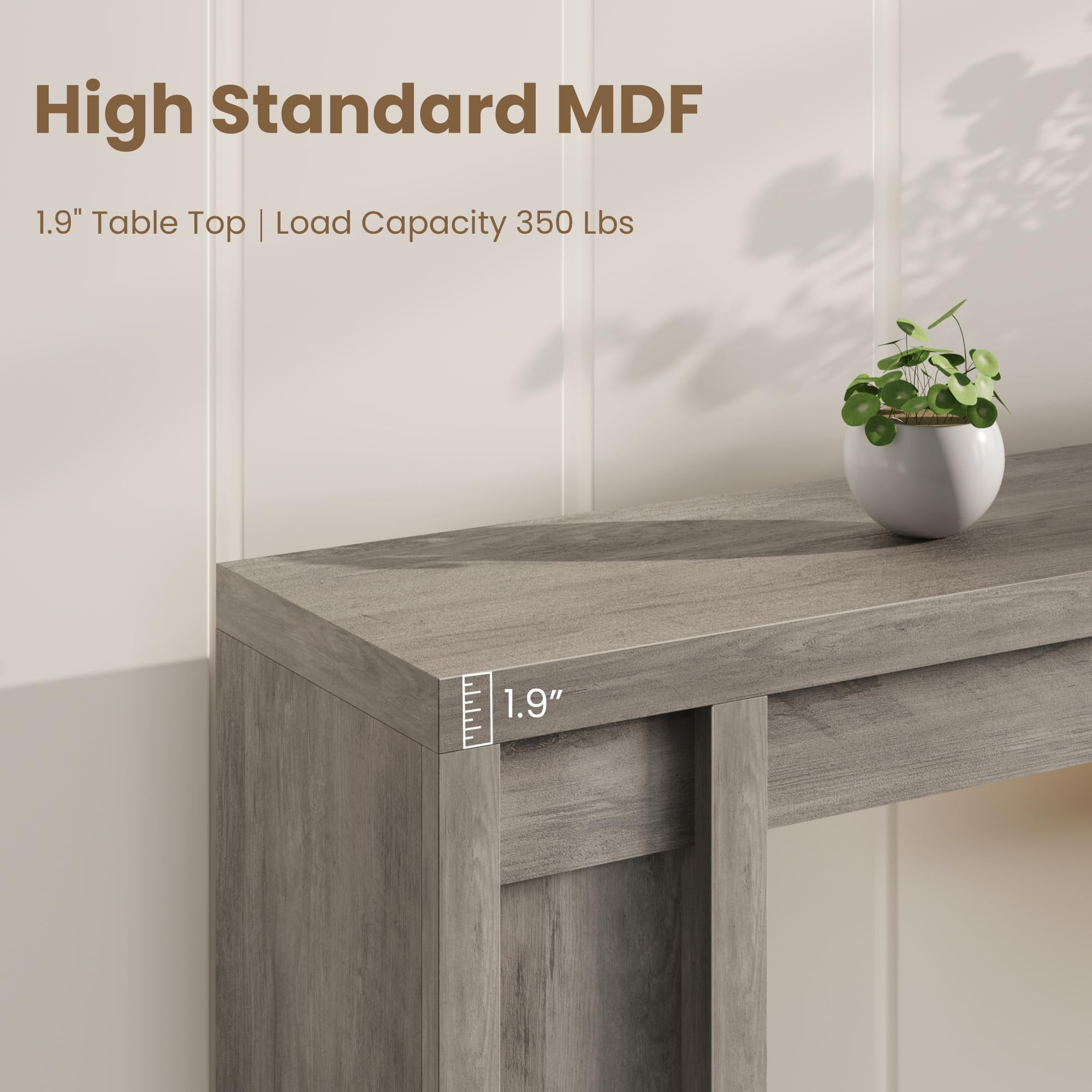 Soonbuy 70" Extra-Long Wood Console Table, Rustic Farmhouse Sofa Table for Behind Couch, Sturdy Versatile Display Entryway Table for Foyer Hallway Living Room