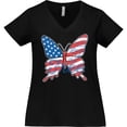 thumbnail image 3 of Inktastic Patriotic Butterfly Women's Plus Size V-Neck T-Shirt, 3 of 5