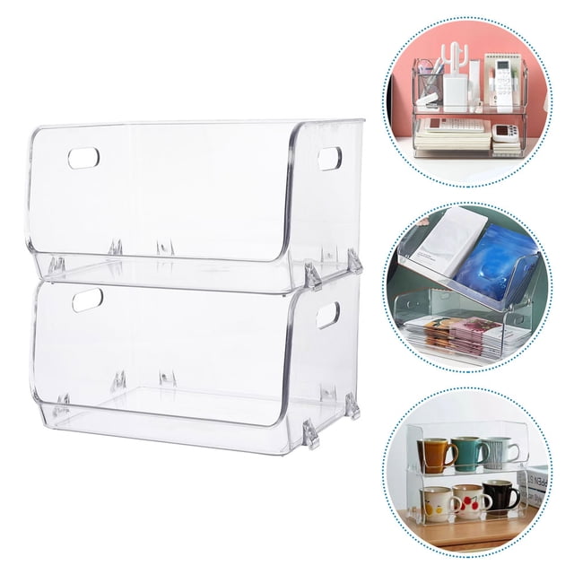 UPGRATOR 2Ud Soporte Transparente Para Organización Y Almacenaje De Sundries En Escritorio