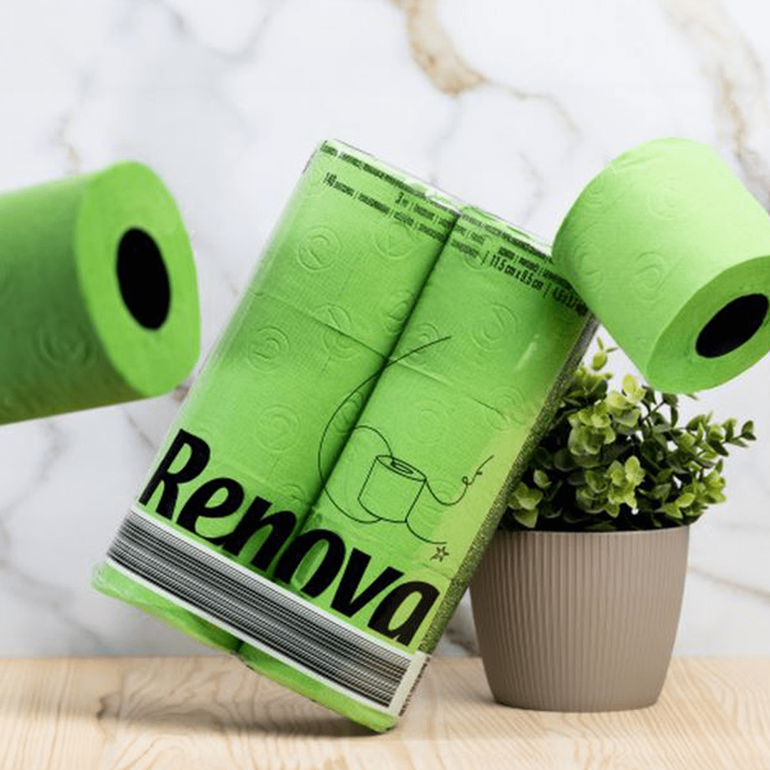 Renova Kelly Green Toilet Paper, 12 Rolls, 140 Sheets Per Roll