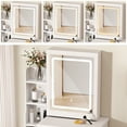 thumbnail image 4 of Fairnull Vanity Desk with Lighted Mirror,4 Drawers Sliding Mirror Makeup Table, 4 of 7