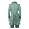 thumbnail image 5 of Dovford Men's Casual Stand Collar Fancy Outfit 18th Century Tailcoat Long Sleeve Blouse And Tanks And Shorts Pants Suit, 5 of 7