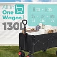 thumbnail image 6 of Sekey 330lbs Collapsible Wagon Folding Cart 130L Large Capacity Foldable Lightweight Heavy Duty Utility Beach Wagon with Big Wheels for Camping, Garden, Shopping, Grocery, Outdoor (Black), 6 of 7