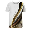 thumbnail image 3 of Ecqkame Casual T Shirts for Men Round Neck Short Sleeve Summer Top Digital Printing Fitness Sports T Shirt Blouse B-Gold XXXL, 3 of 3