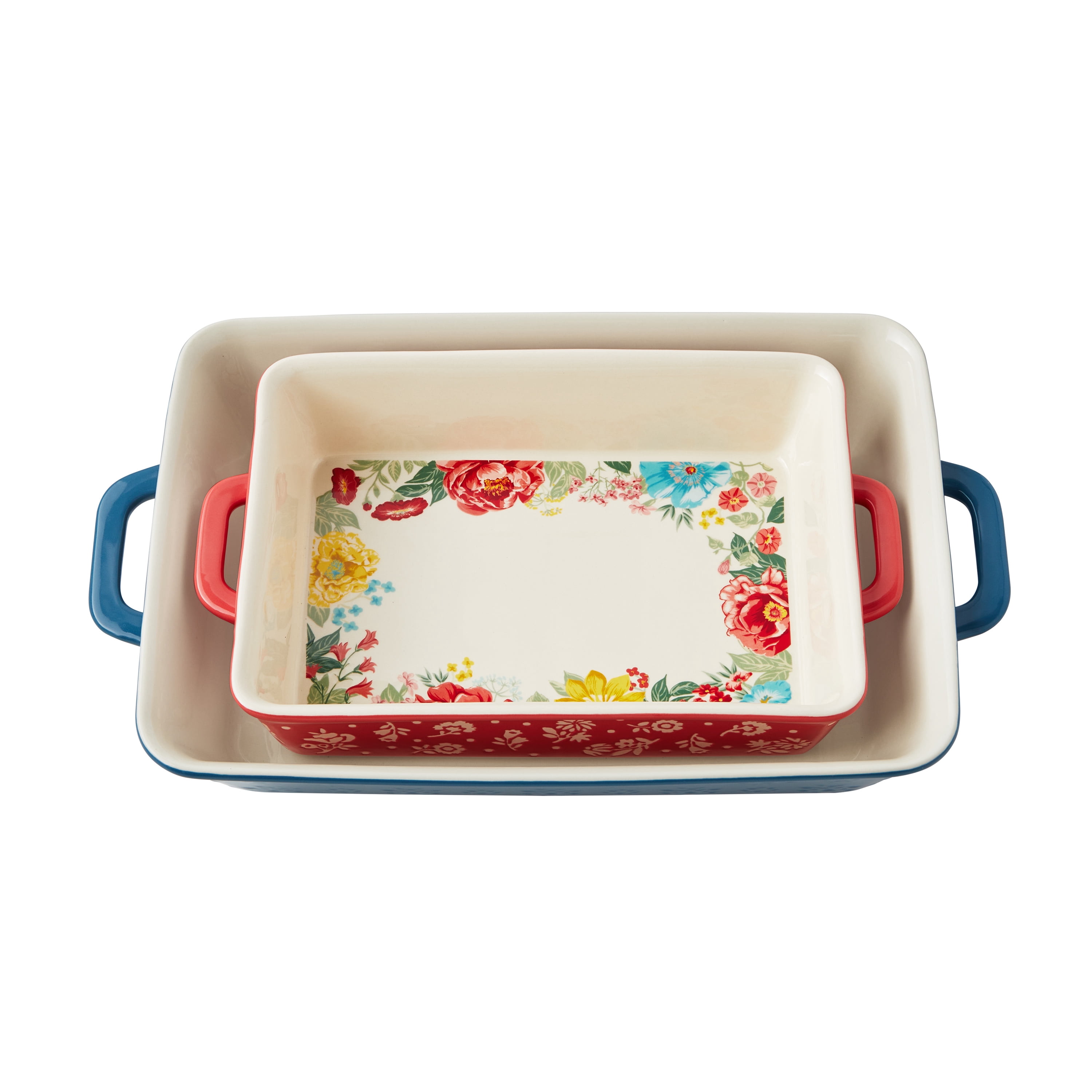 The Pioneer Woman Fancy Flourish 2-Piece Rectangular Ceramic Baker Set