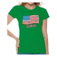 thumbnail image 1 of Awkward Styles Women's Distressed USA Flag Graphic T-shirt Tops USA Independence Day 4th Of July, 1 of 4