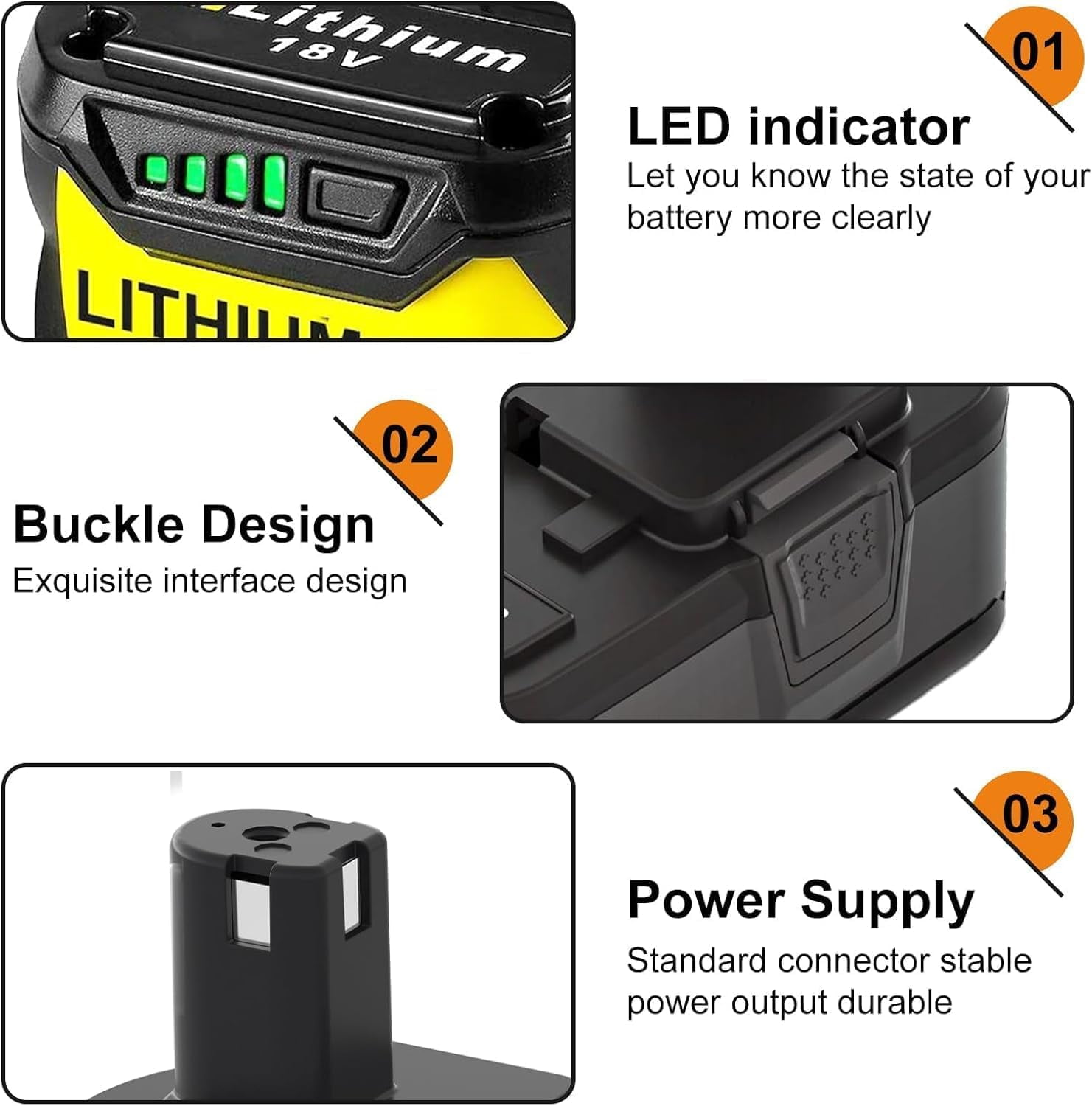 8.0Ah 2Pack Battery and Charger Combo for Ryobi 18V Lithium-ion P102 P197 P108 P189 P190 P100 ONEPLUS 18Volt Battery and Charger Kit for Ryobi