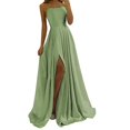 thumbnail image 1 of Station Indépendante Élégante Multicolore Robe de Soirée Robe de Bal Bretelles Satin Brillant, 1 of 7