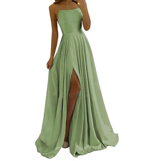 Station Indépendante Élégante Multicolore Robe de Soirée Robe de Bal Bretelles Satin Brillant