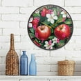 thumbnail image 3 of Yayeee Wall Clock Battery Operated 9.5" Silent Quartz Non-Ticking for Living Room Decor, Red Apple Pattern, 3 of 8