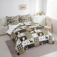 thumbnail image 4 of Homewish Deer Moose Bear Twin Bedding Sets 7-Piece for Teens, Rustic Jungle Hunting Bedding Comforter Set, Brown Retro Plaid Reversible Sheet Sets, Ultra Soft Bedroom Decor, 4 of 8