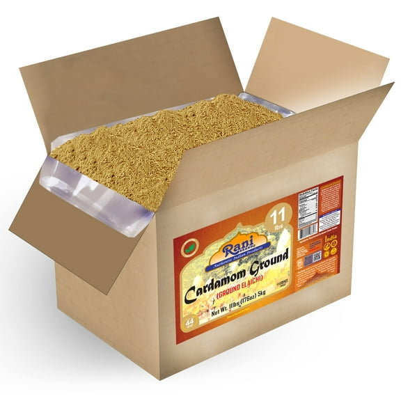 Rani Cardamom (Elachi) Ground, Powder Indian Spice 176oz (11lbs) 5kg Bulk Box ~ All Natural | No Color Added | Gluten Friendly | Vegan | NON-GMO | Kosher | No Salt or Fillers