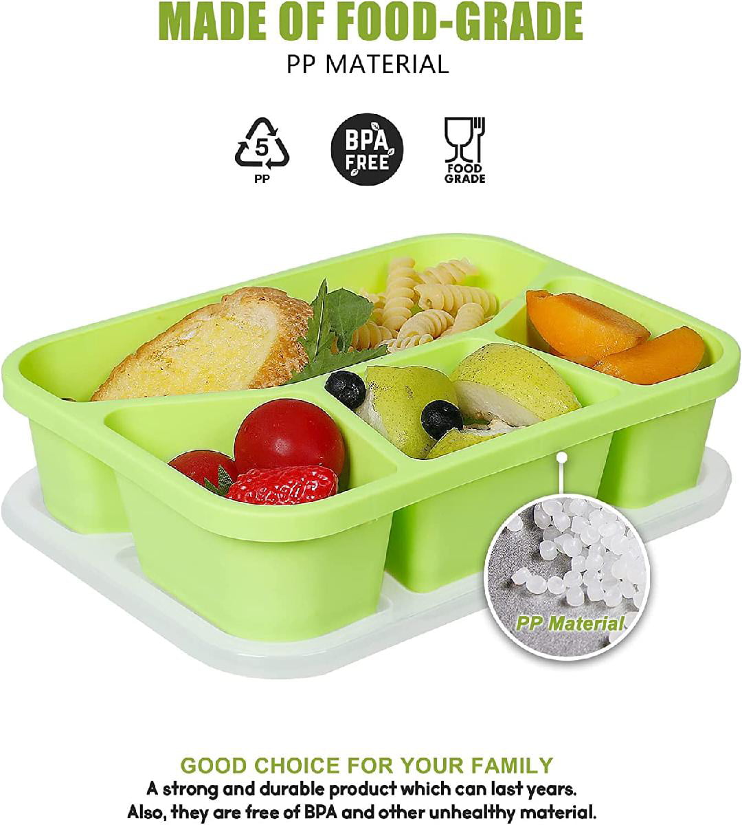 Bento Lunch Box, Reusable Lunch Box With 5 Compartments And Lids, Meal Prep  Containers, For Back To School, Class, College, School Supplies, Kitchen  Organizers And Storage, Kitchen Accessories - Temu