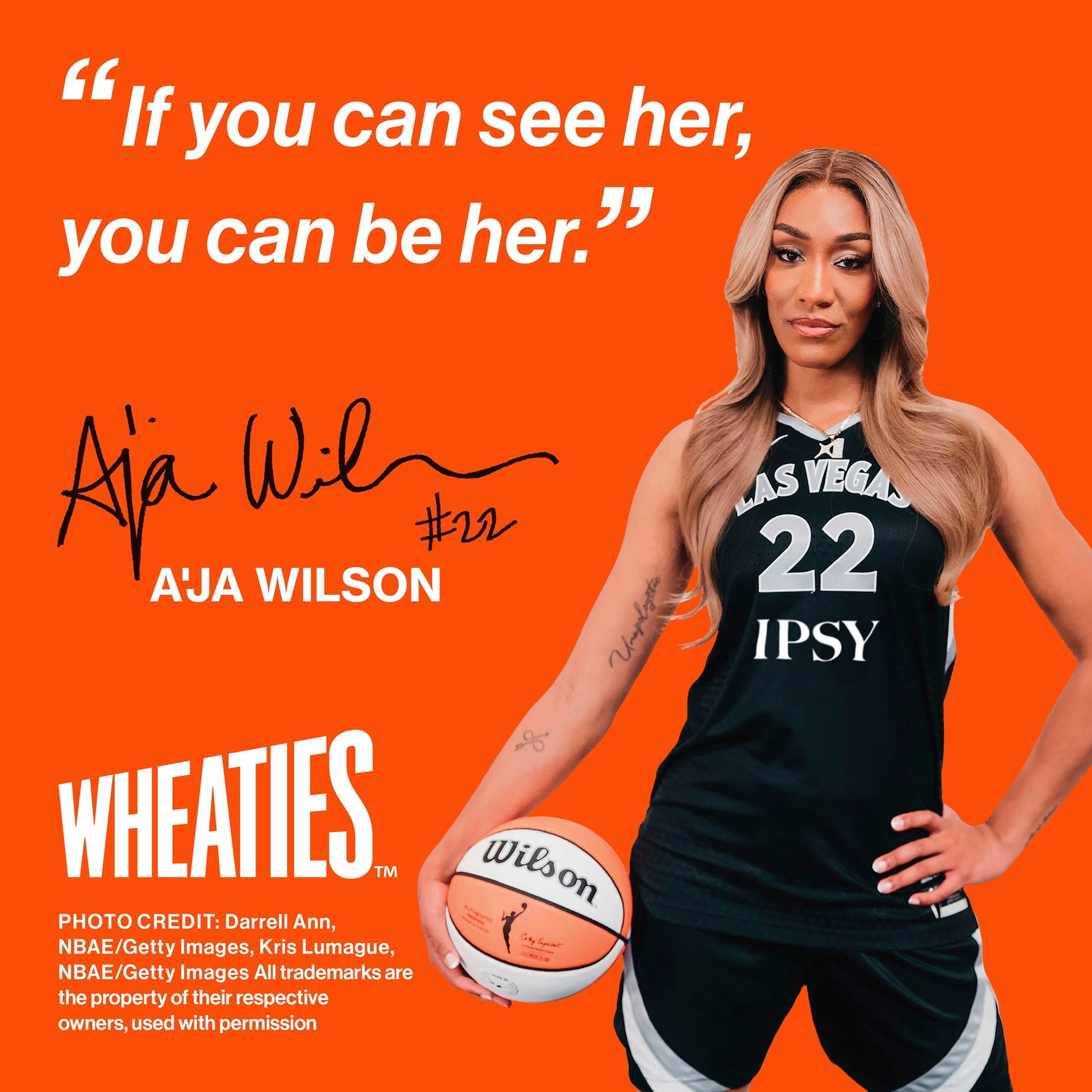 Wheaties Cereal, Breakfast of Champions, A'ja Wilson Cereal Box, 15.6 oz