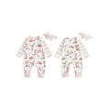 thumbnail image 2 of BemeyourBBs Newborn Baby Girls Western Clothes Cowgirl Outfits One Piece Romper Long Sleeve Boots Print Jumpsuit with Headband Fall Winter Spring Clothes, 2 of 9