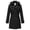 Black(hood), variant on Women's Double-Breasted Trench Coat, Mid-Length Windproof Belted Overcoat with Water-Resistant Fabric for Travel & Office Black(hood) Medium