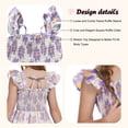 thumbnail image 4 of Actgleam Girls Dress Floral Ruffle Square Neck Sleeveless A-Line Sundress with Tie Back for Summer Beach Party,Purple Floral,11-12Y, 4 of 8