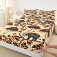 thumbnail image 3 of Erosebridal Elephant Fitted Sheet, Ornate Umbrellas Queen Bedding, 3pcs 1 Fitted Sheet and 2 Pillowcases, 3 of 6