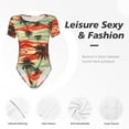 thumbnail image 6 of Naloa Colorful Hawaii Palms Women's Short-Sleeved Onesie, One-Piece Swimsuit for Parties, dates, clubs - Medium, 6 of 9