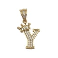 thumbnail image 4 of Cadena y dije de brillos con corona de oro laminado letra Y, 4 of 7
