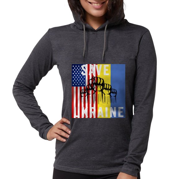 CafePress - Save Ukraine Stop War Long Sleeve T Shirt - Womens Hooded Shirt