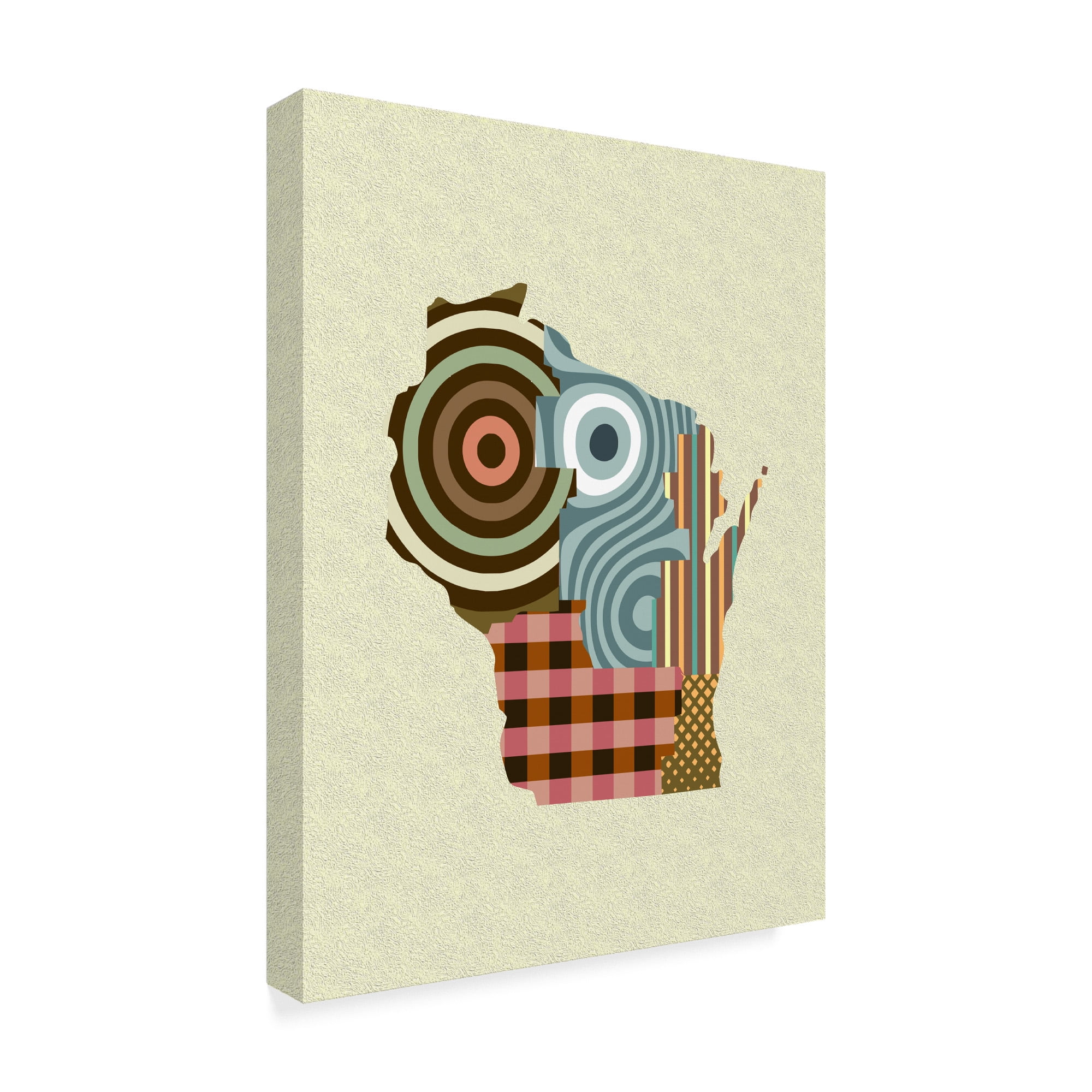Trademark Fine Art 'Wisconsin State Map' Canvas Art by Lanre Adefioye
