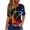Multicolor, variant on Women's Casual V-Neck Short Sleeve T-Shirt with Heart Print and Decorative Buttons, Valentine's Day Fashion Tee for Daily Wear and Weekend Outfits,Vermilion,S