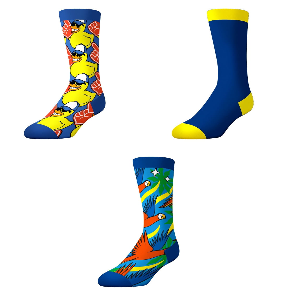 SOCKS BY CRAZYBOXER Premium Duck And Parrot; Crew Socks, 3-Pairs